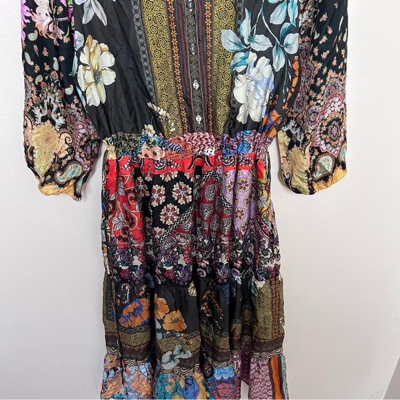 Johnny Was Tibby Jaime 3/4 Sleeve Silk Dress - Picture 4 of 10